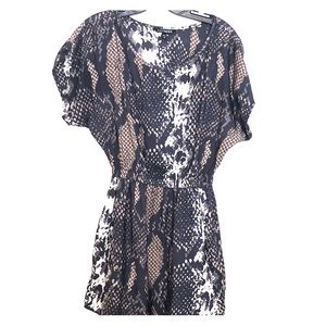 Express Snakeskin Print Midi Dress - Black and Brown